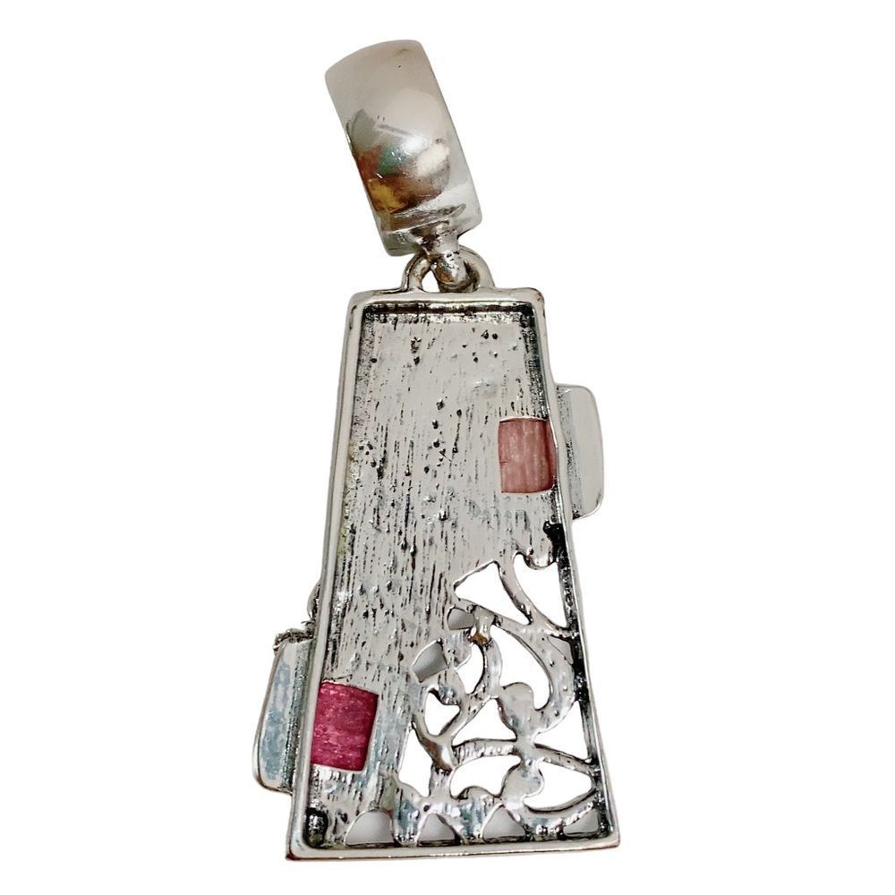 Silvertone Large Statement Bold Pendant - image 5